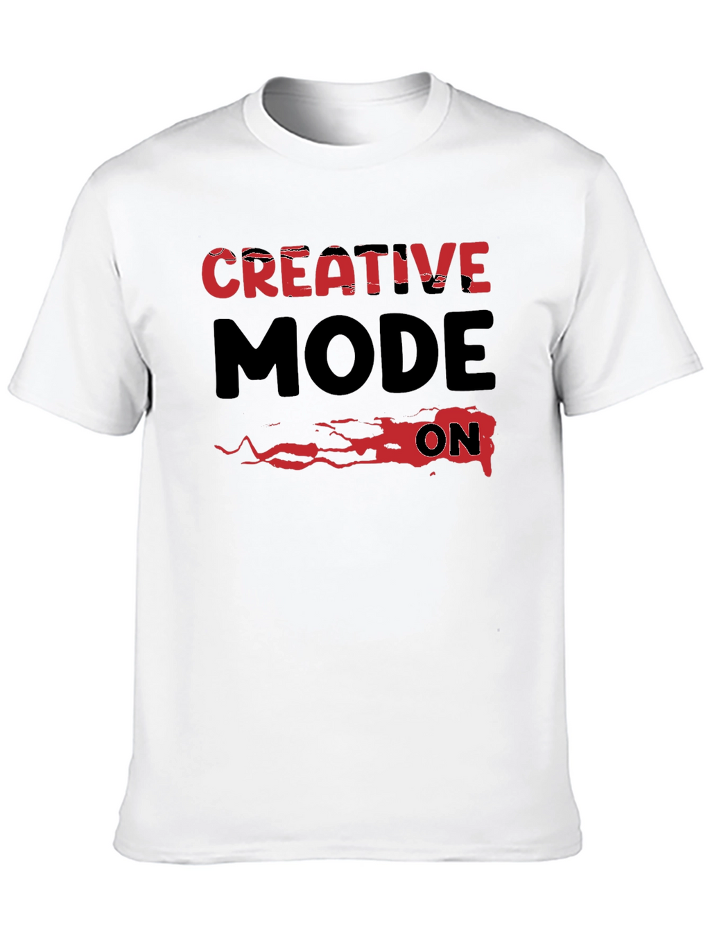 Creative Mode On Graphic Tee - Black Cotton T-Shirt