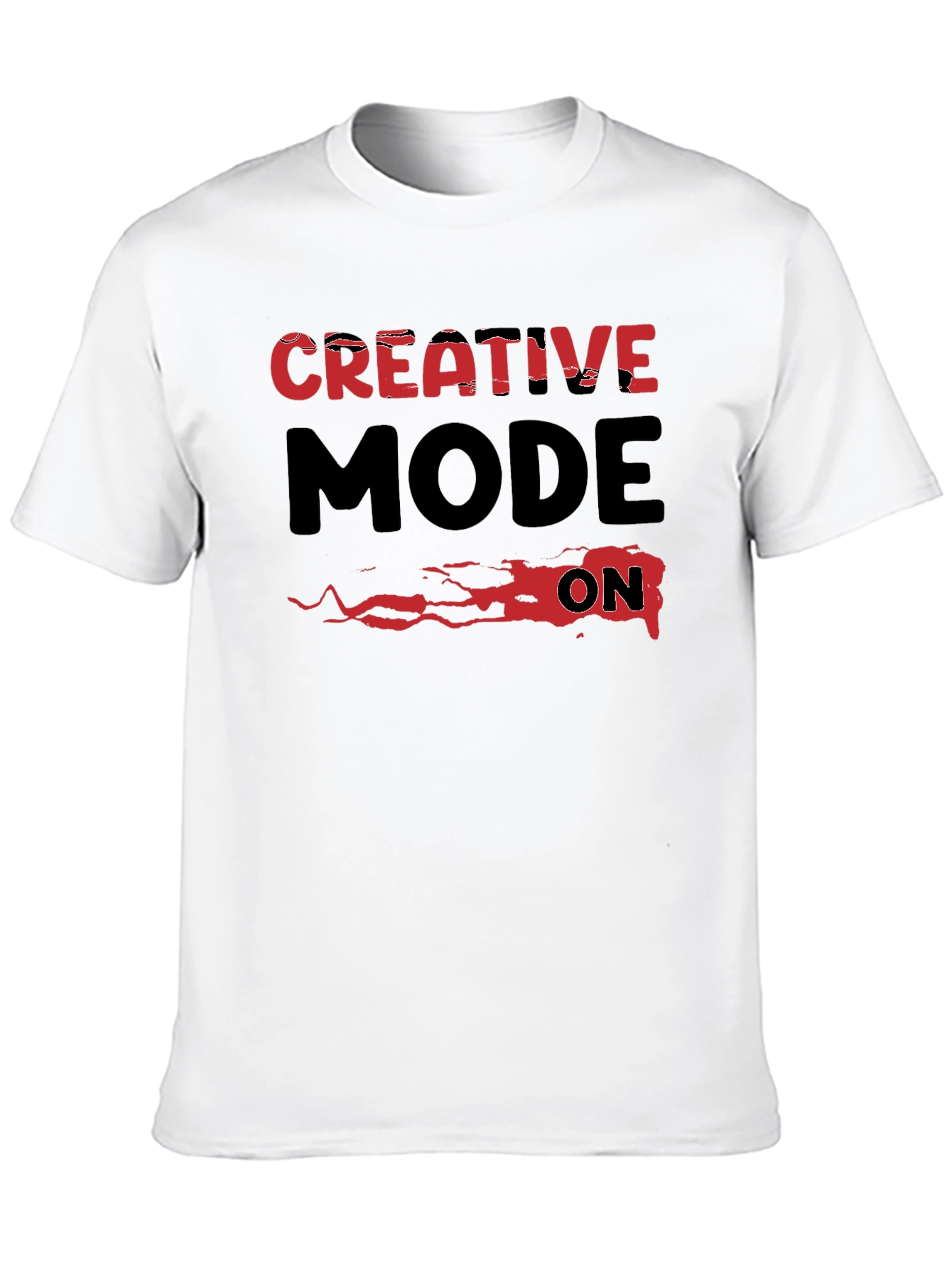 Creative Mode On Graphic Tee - Black Cotton T-Shirt