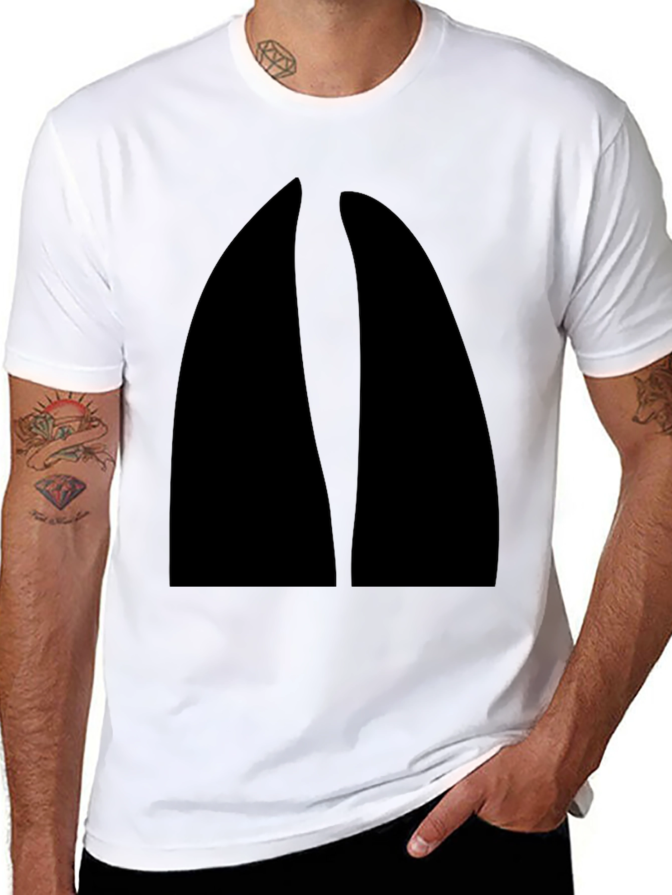 Geometric Black T-Shirt - Modern Minimalist Tee