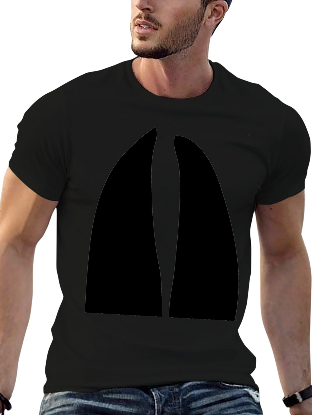 Geometric Black T-Shirt - Modern Minimalist Tee