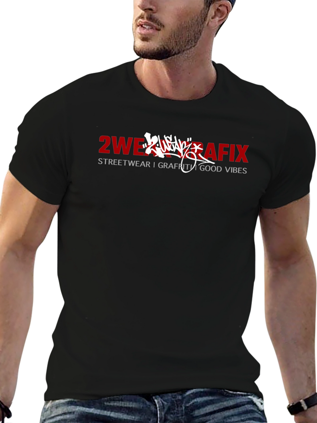 2WE Grafix Black T-Shirt - Streetwear Good Vibes