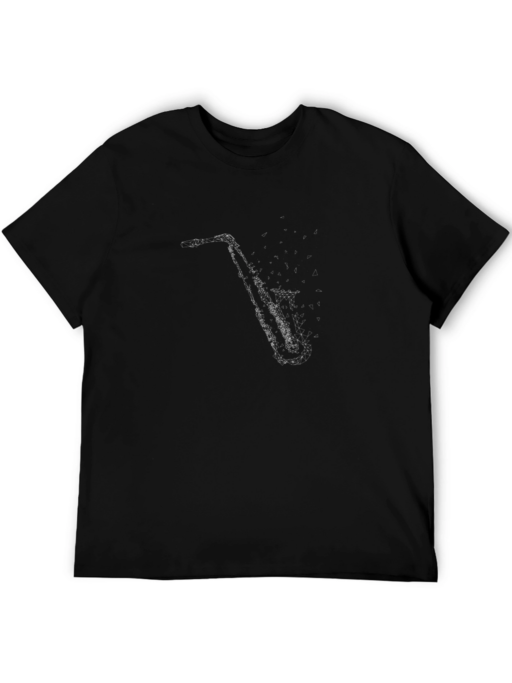 Saxophone Graphic Black T-Shirt - Mens Music Tee