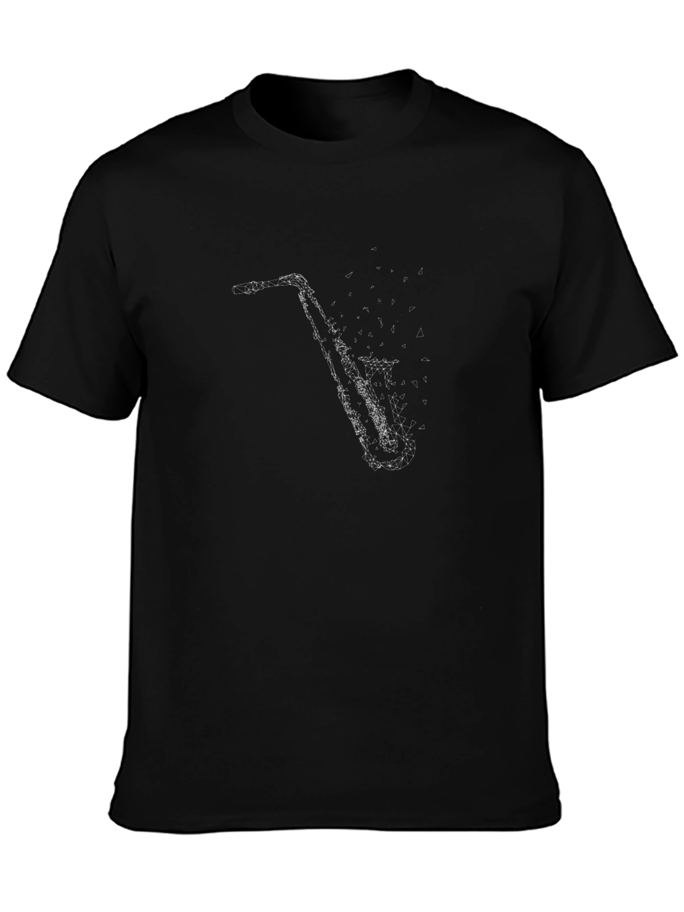 Saxophone Graphic Black T-Shirt - Mens Music Tee