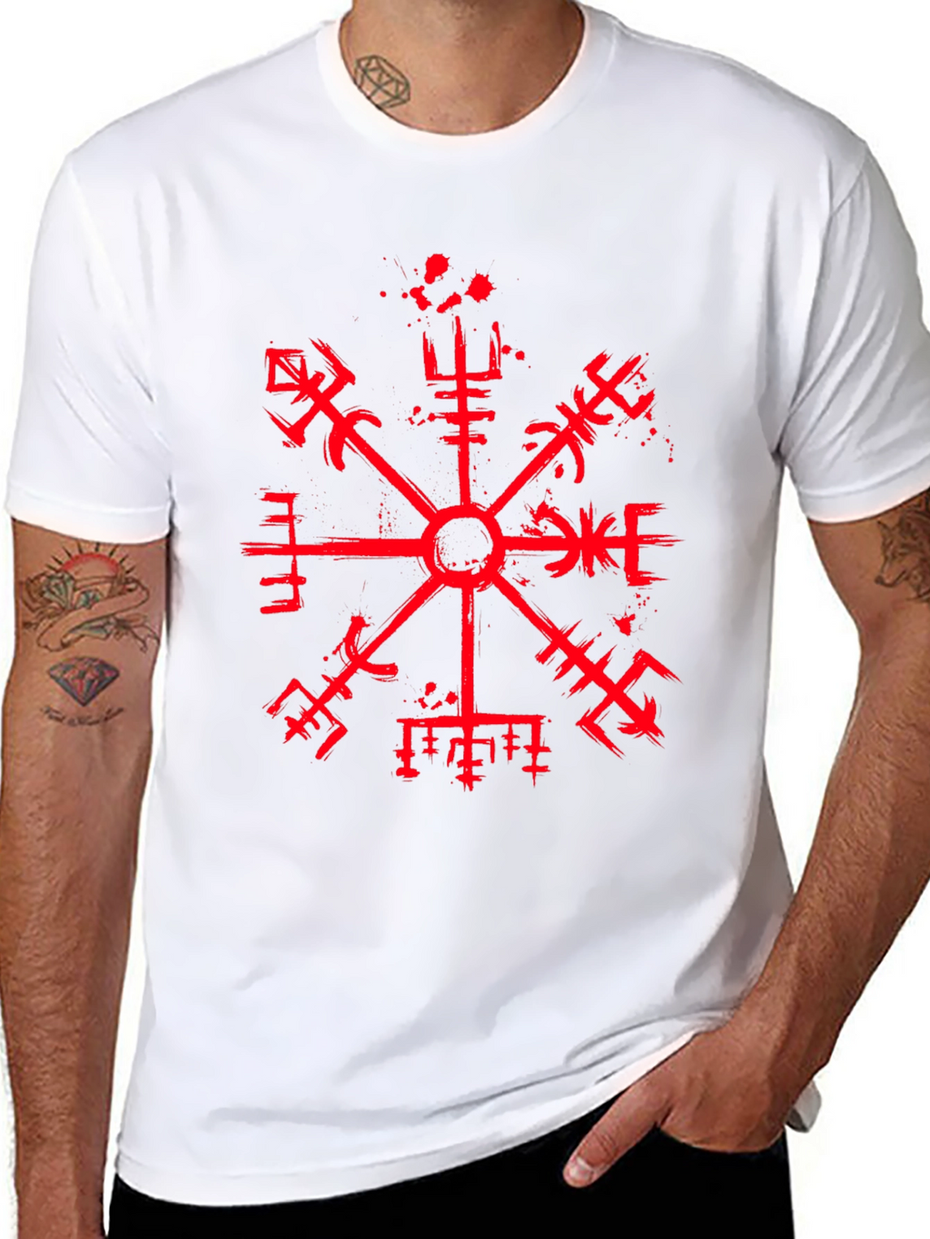 Viking Compass Black Graphic Tee