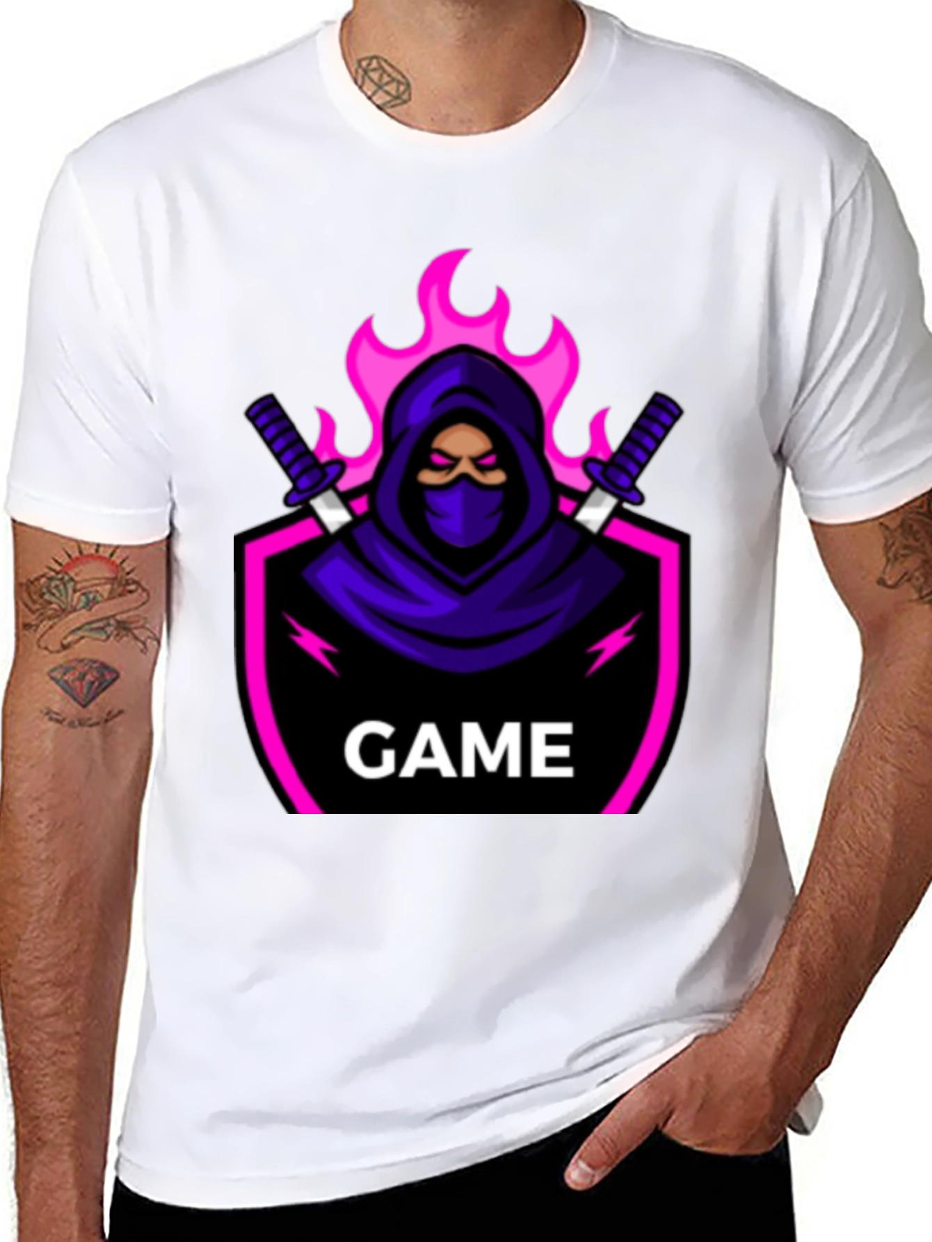 Gaming Ninja Graphic T-Shirt - Black