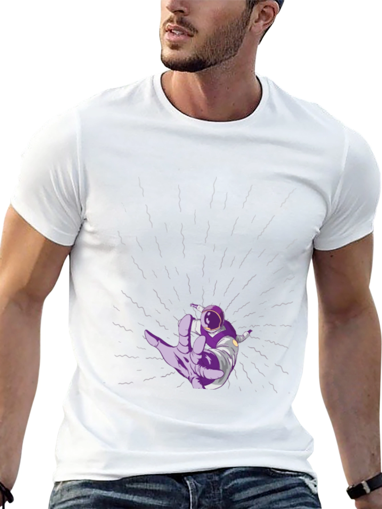 Astronaut Hand Black T-Shirt