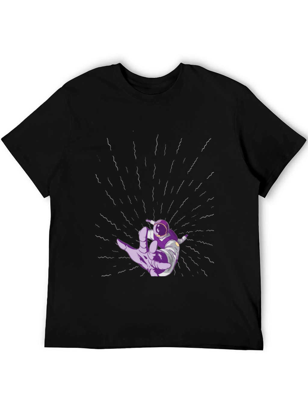 Astronaut Hand Black T-Shirt