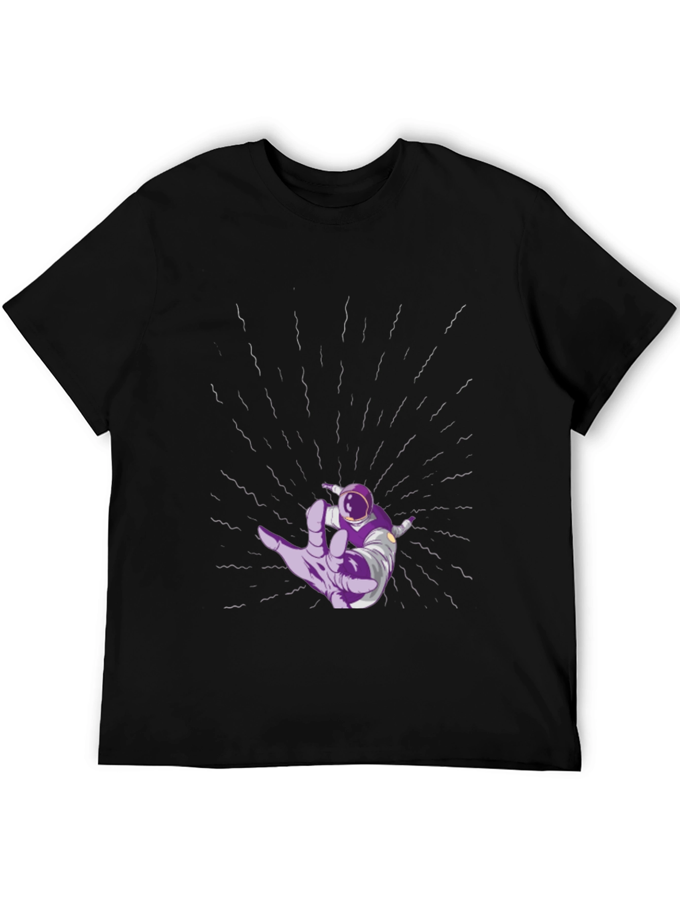 Astronaut Hand Black T-Shirt