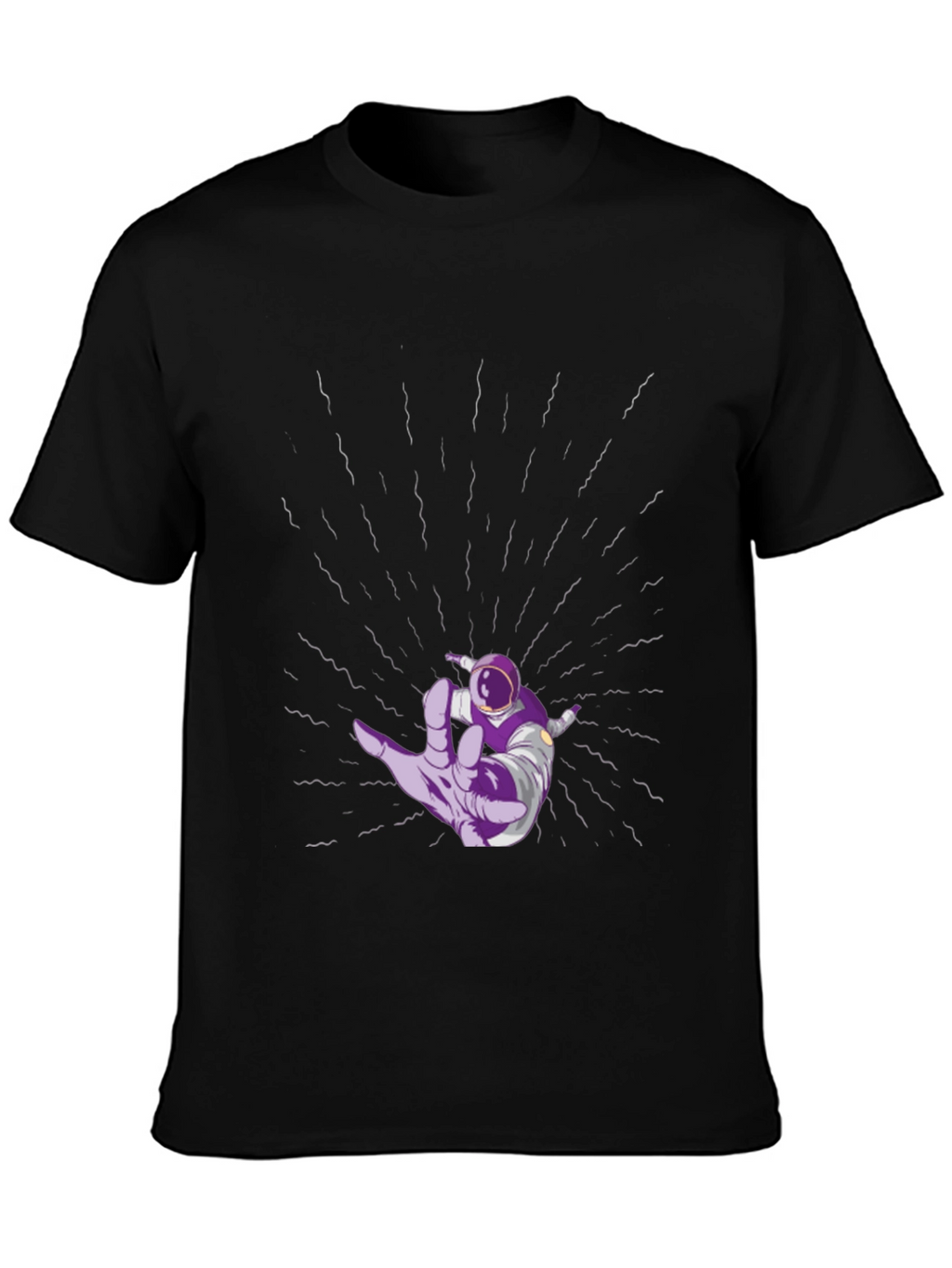 Astronaut Hand Black T-Shirt