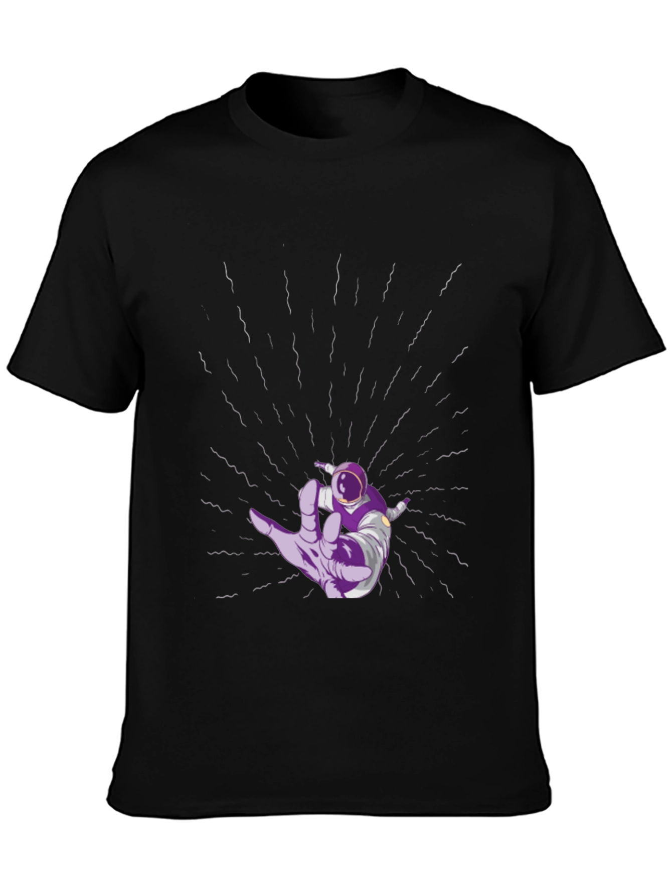 Astronaut Hand Black T-Shirt