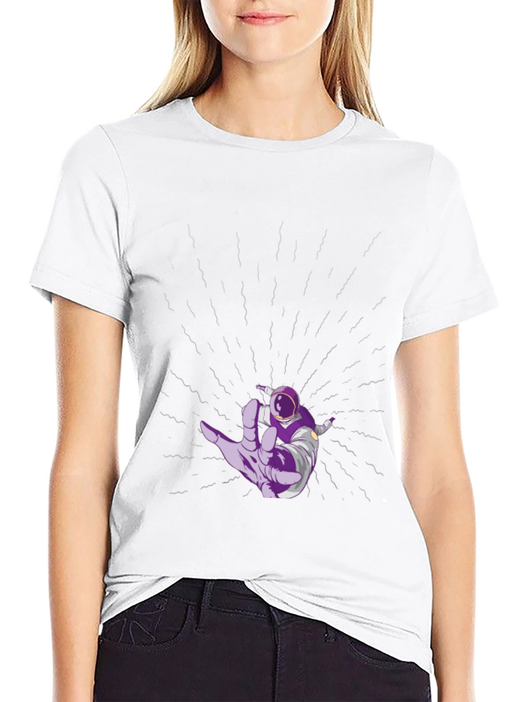 Astronaut Hand Black T-Shirt