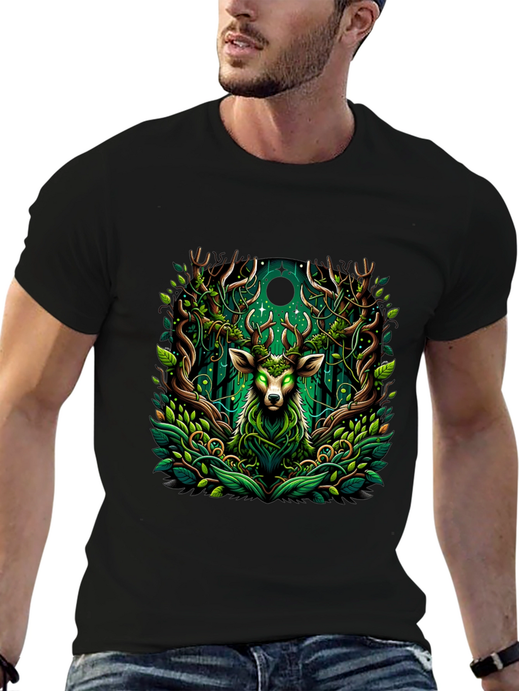 Mystic Deer Forest Green T-Shirt