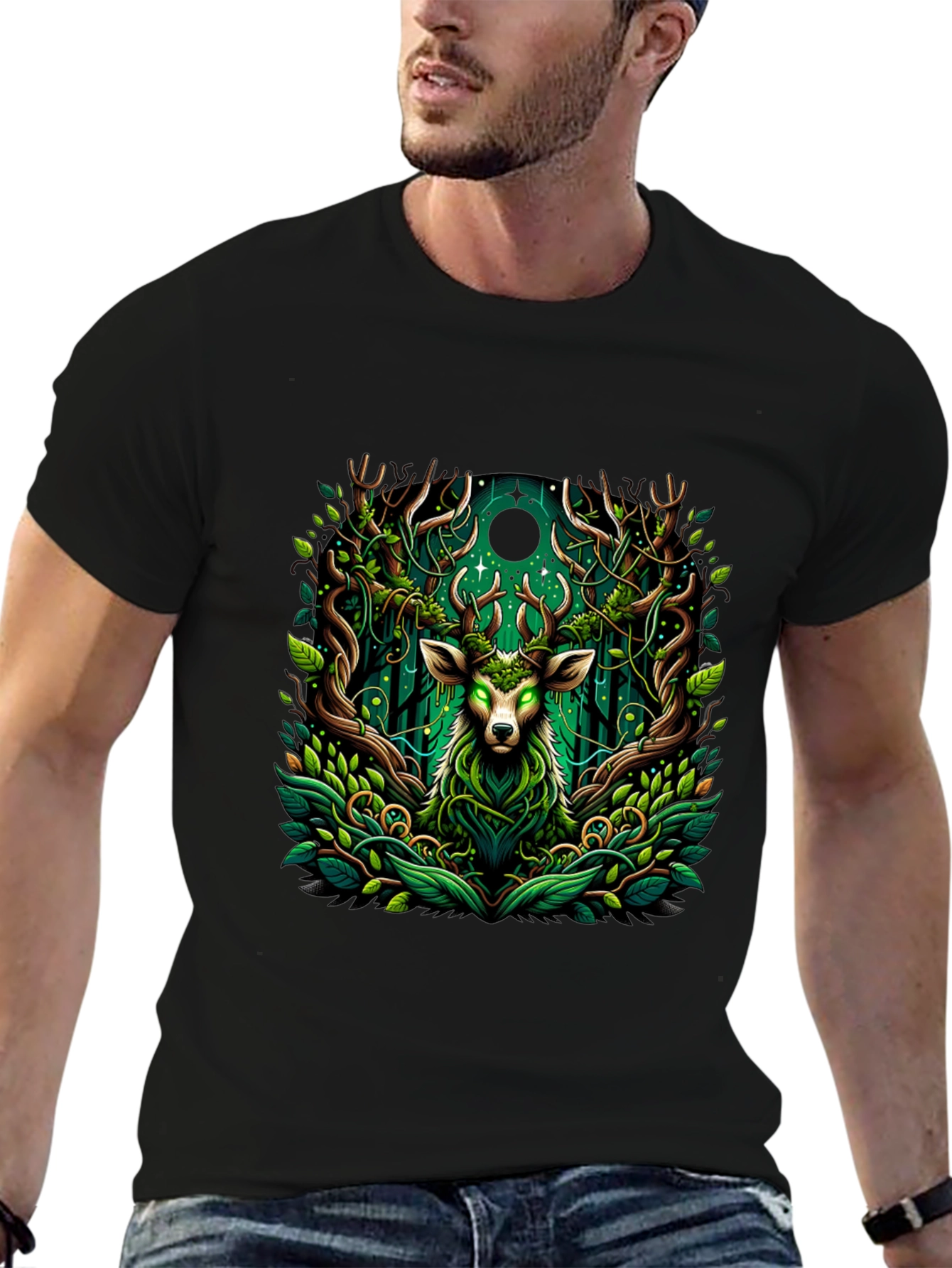 Mystic Deer Forest Green T-Shirt