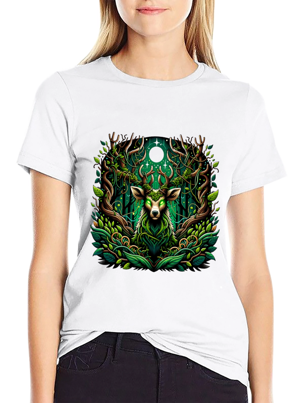 Mystic Deer Forest Green T-Shirt