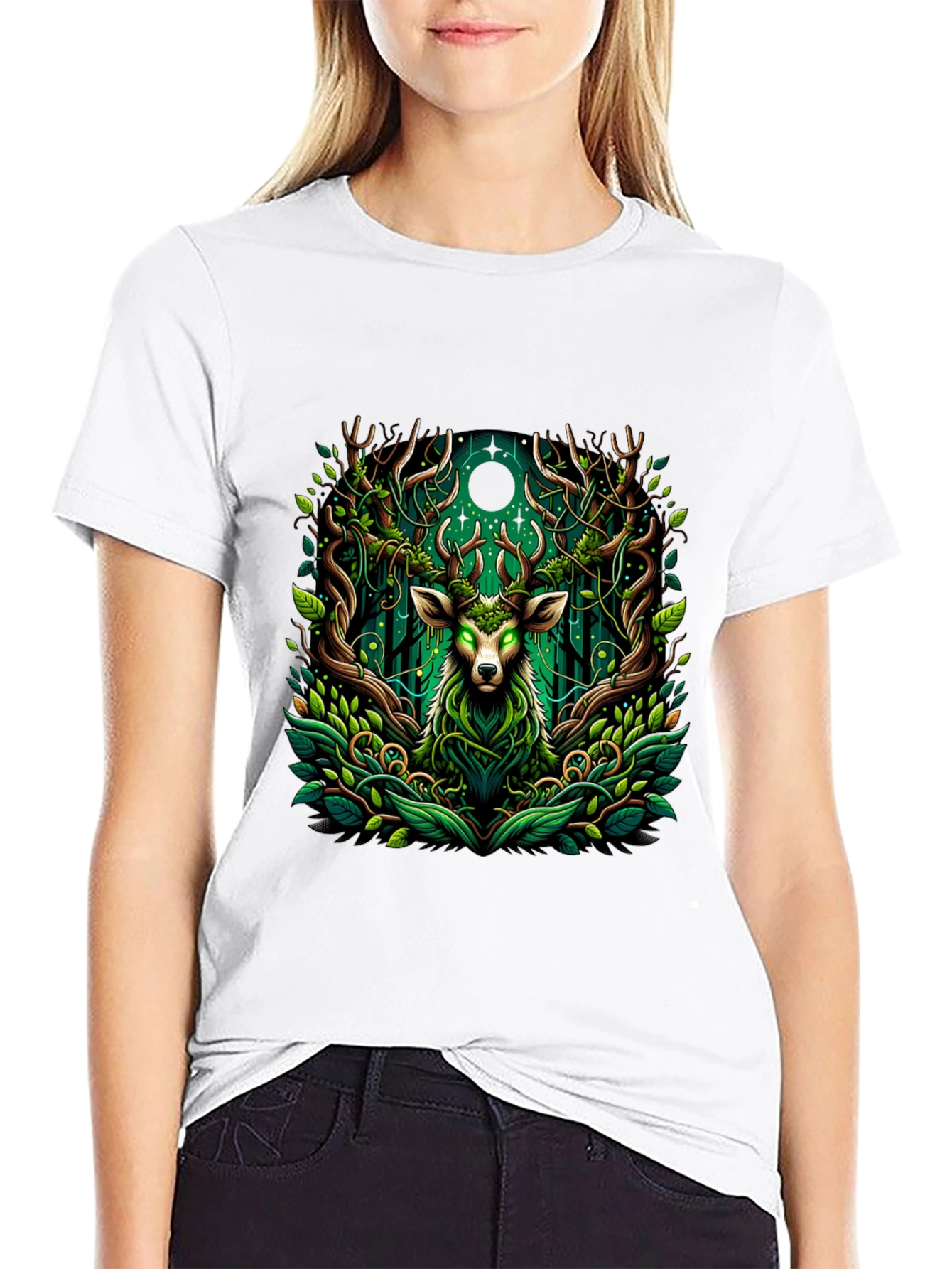 Mystic Deer Forest Green T-Shirt
