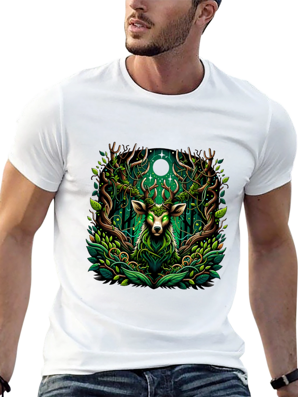 Mystic Deer Forest Green T-Shirt
