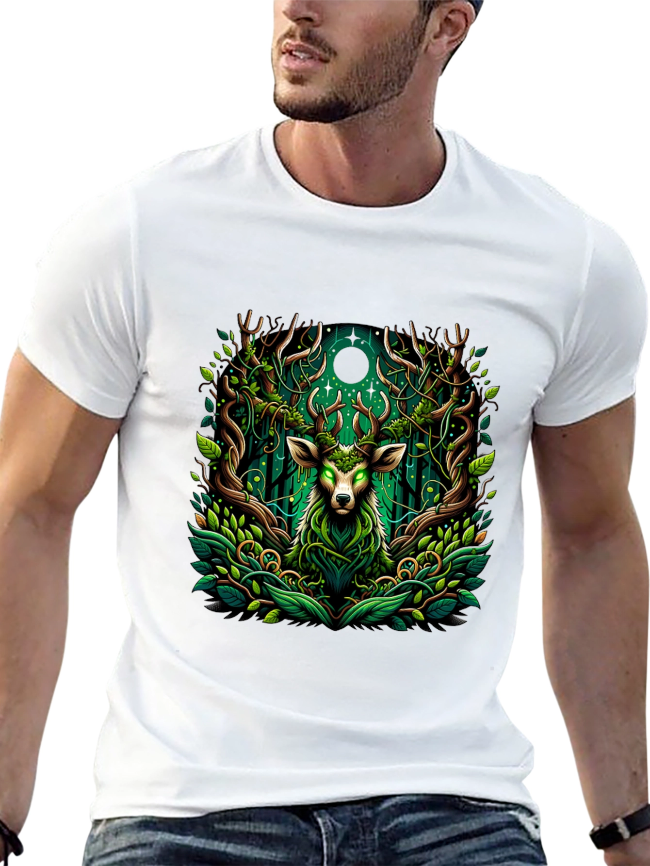 Mystic Deer Forest Green T-Shirt