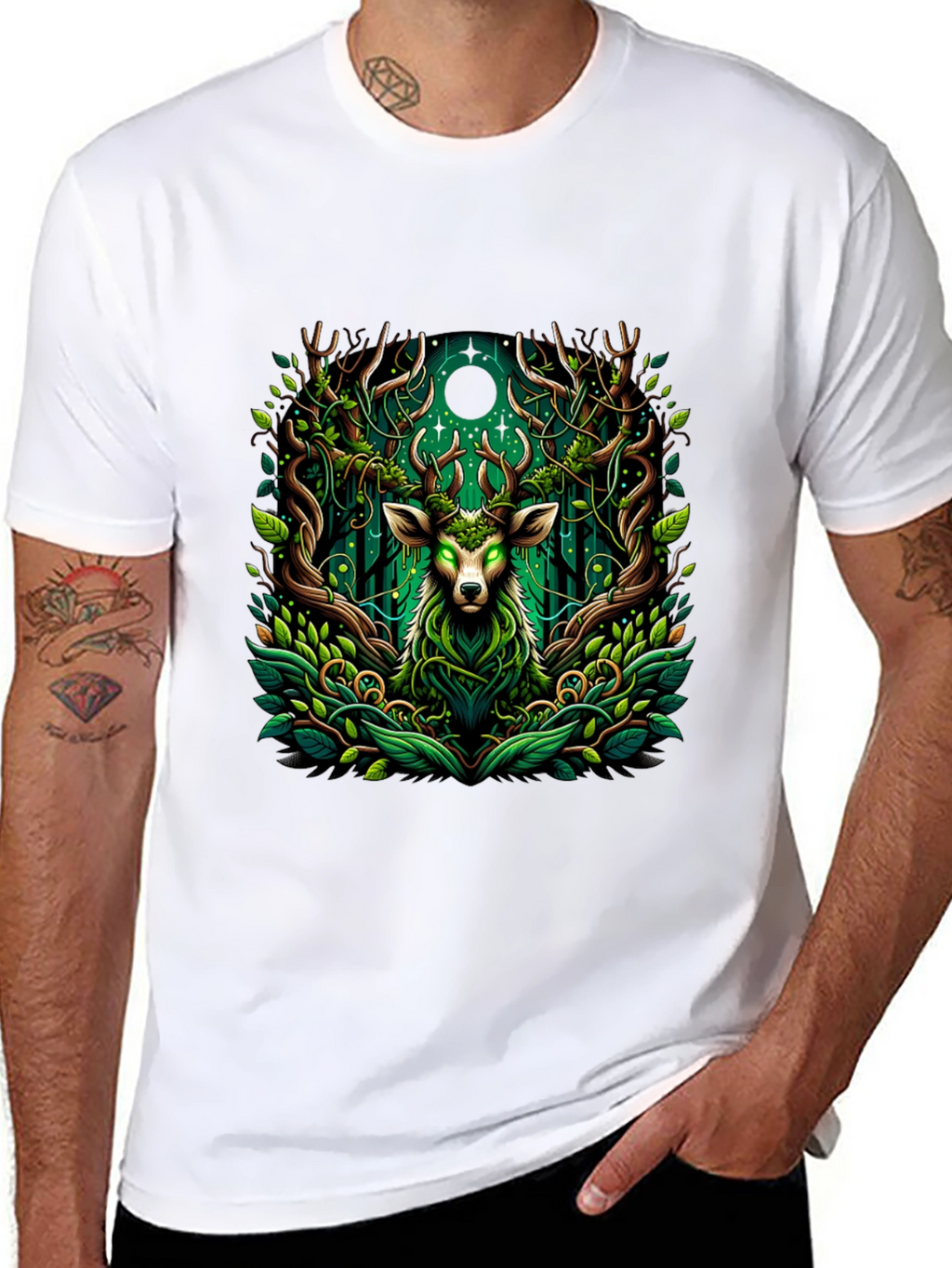 Mystic Deer Forest Green T-Shirt