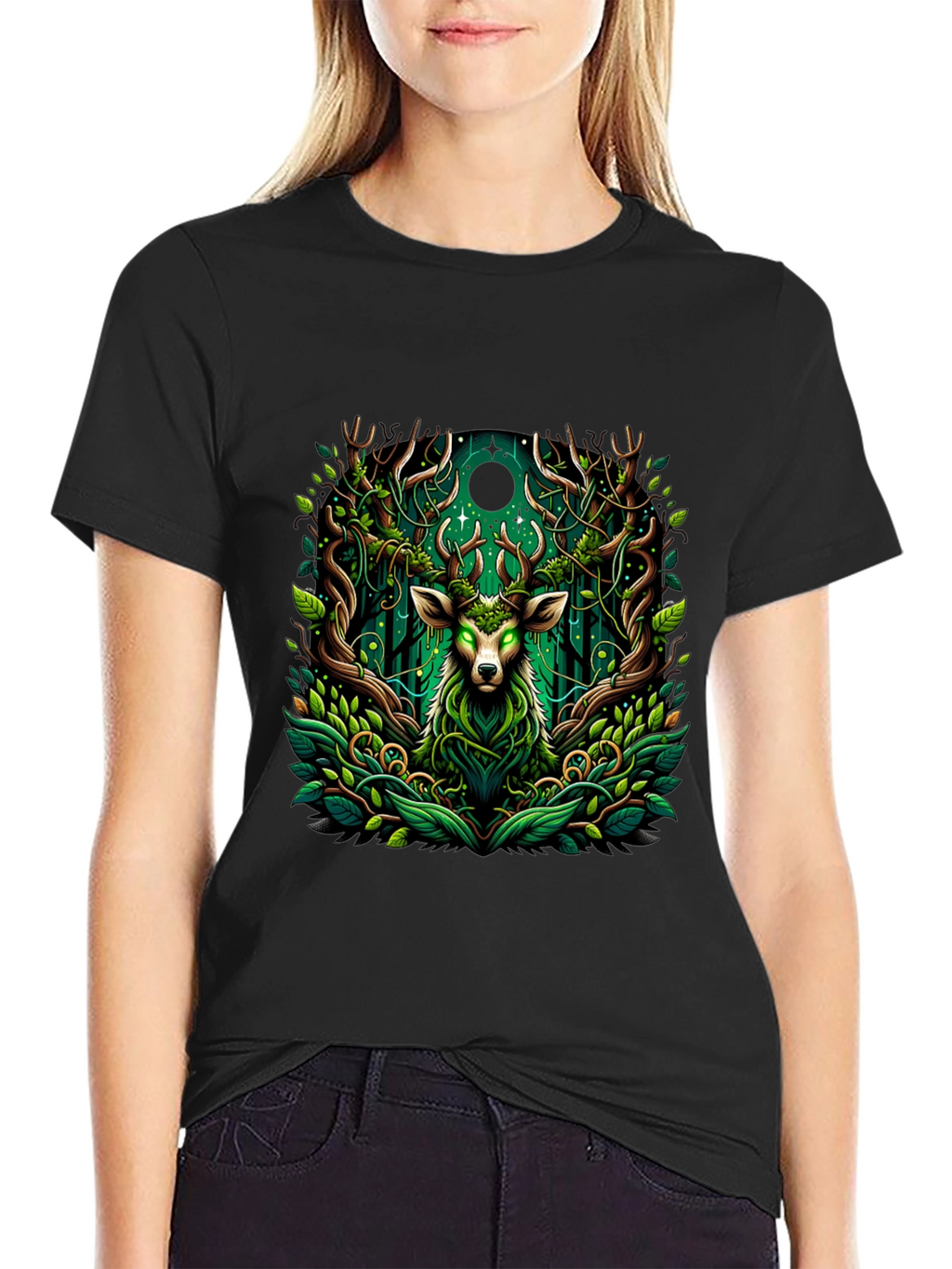 Mystic Deer Forest Green T-Shirt