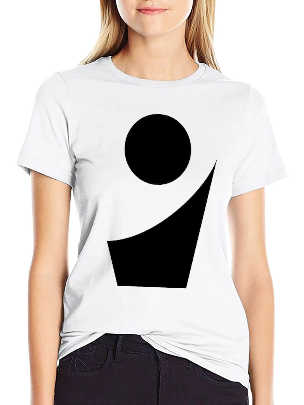 Black Graphic Tee - Modern Abstract Design