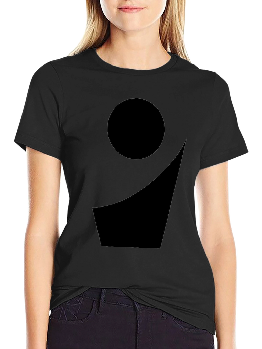 Black Graphic Tee - Modern Abstract Design