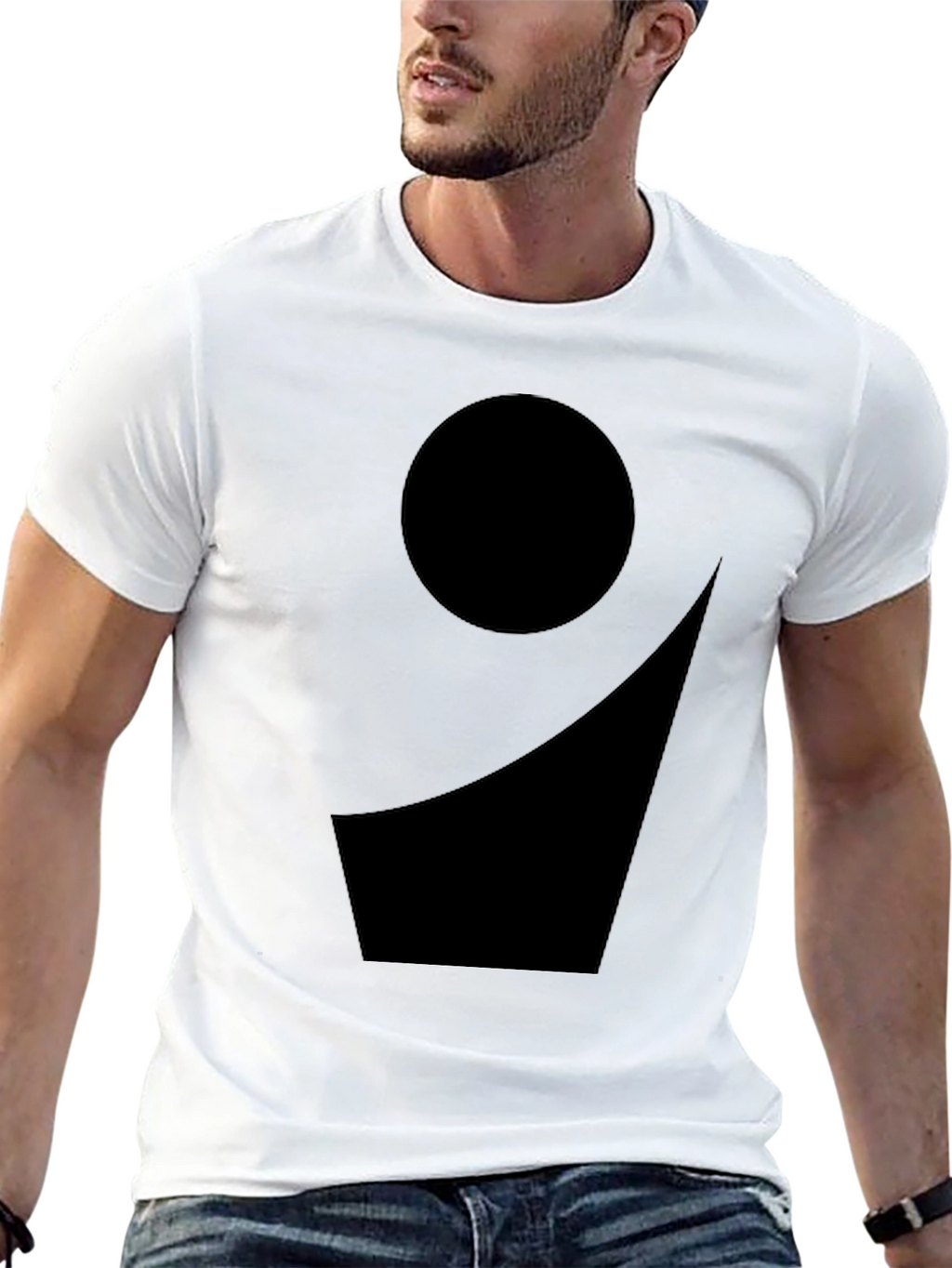 Black Graphic Tee - Modern Abstract Design