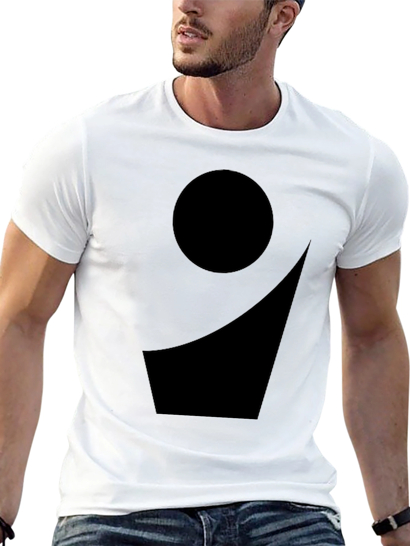 Black Graphic Tee - Modern Abstract Design