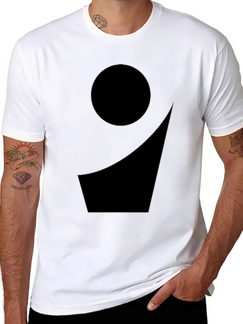 Black Graphic Tee - Modern Abstract Design