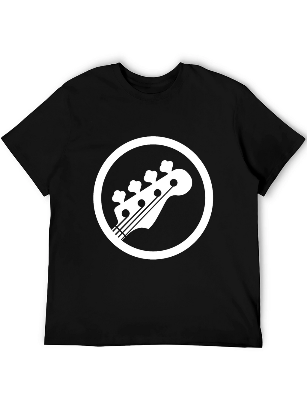 Bass Guitar Headstock Graphic Tee - Black