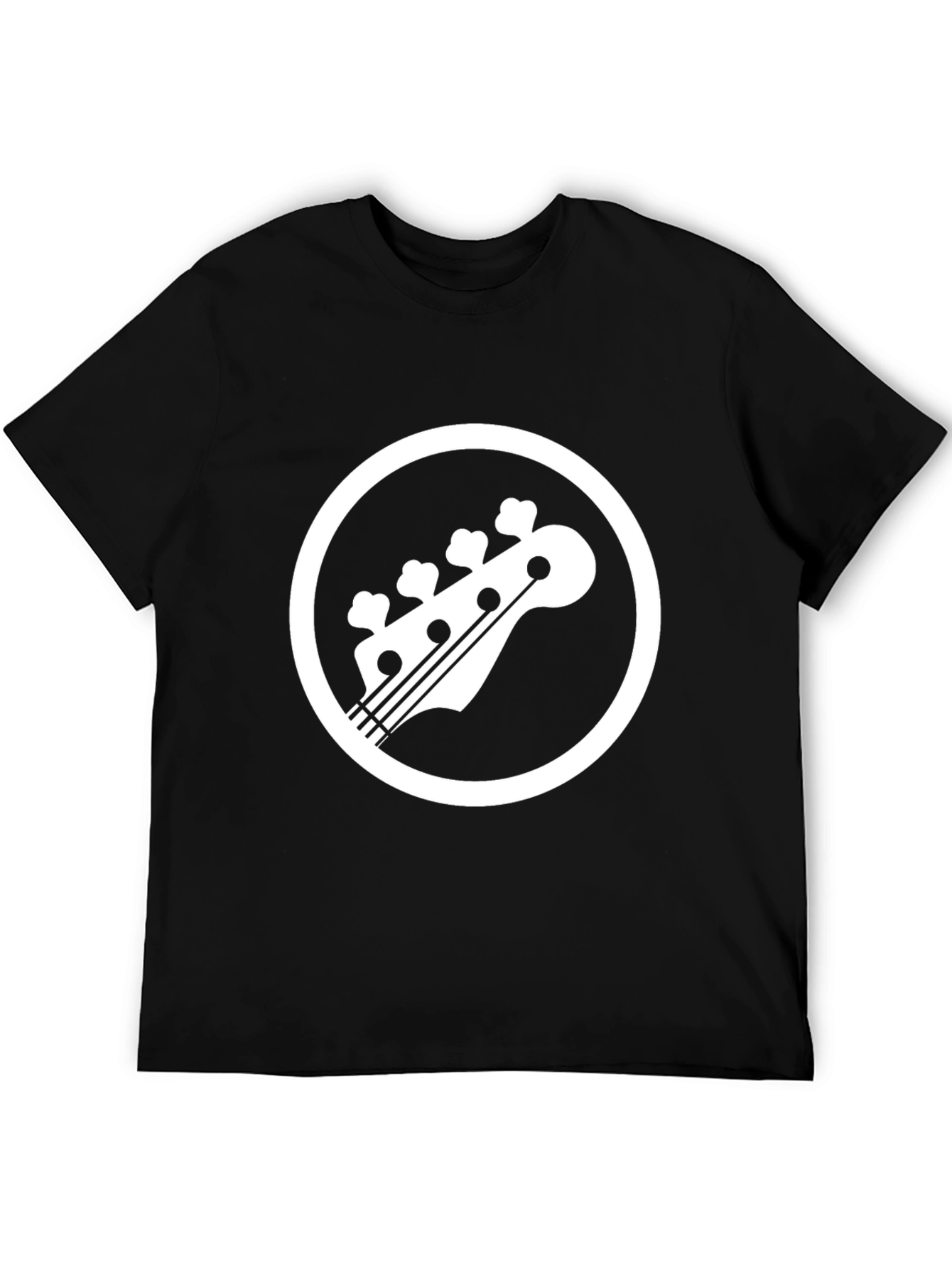 Bass Guitar Headstock Graphic Tee - Black