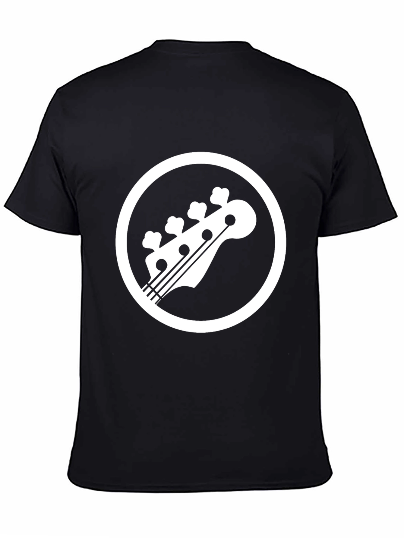 Bass Guitar Headstock Graphic Tee - Black