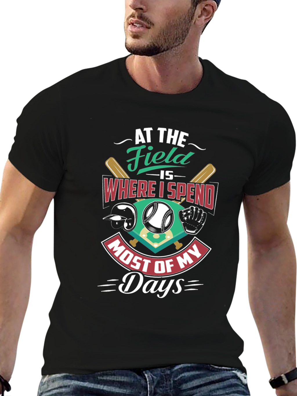 Baseball Fan T-Shirt - At The Field Design