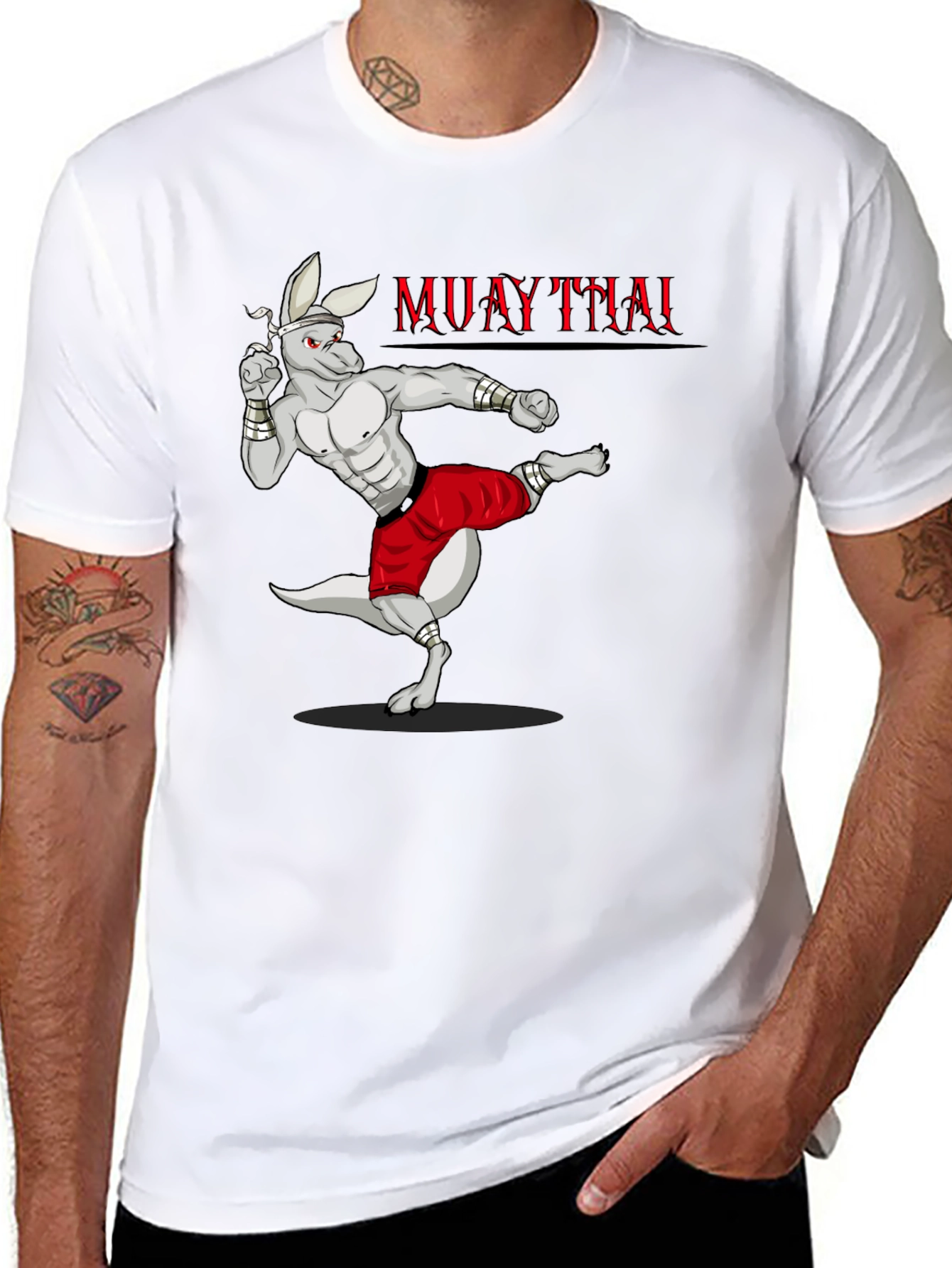 Muay Thai Kangaroo Graphic T-Shirt