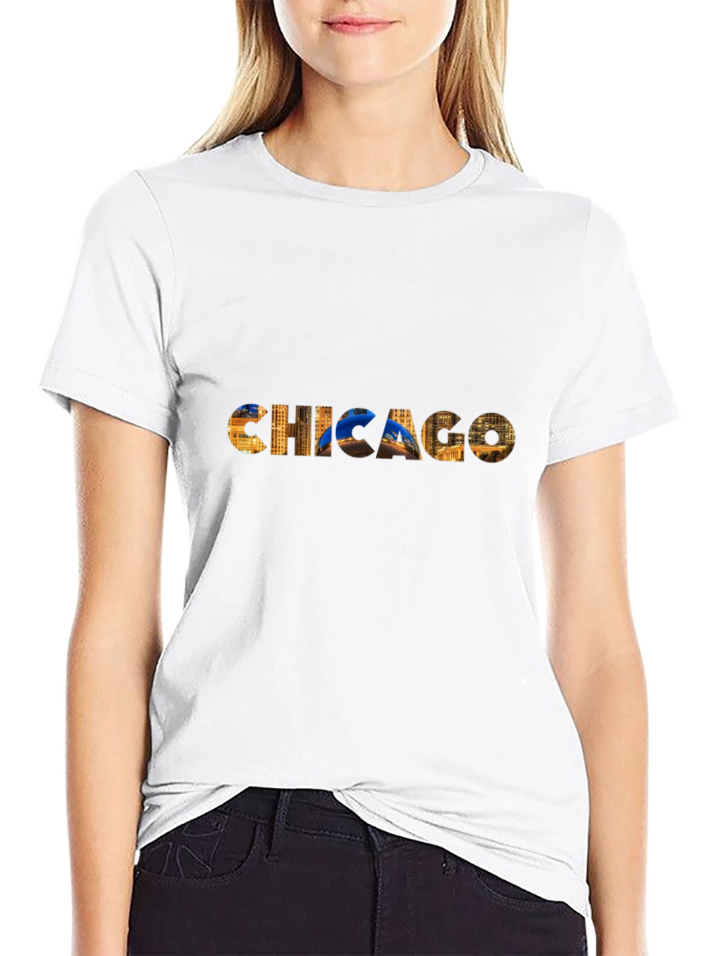 Chicago Skyline Graphic Black T-Shirt