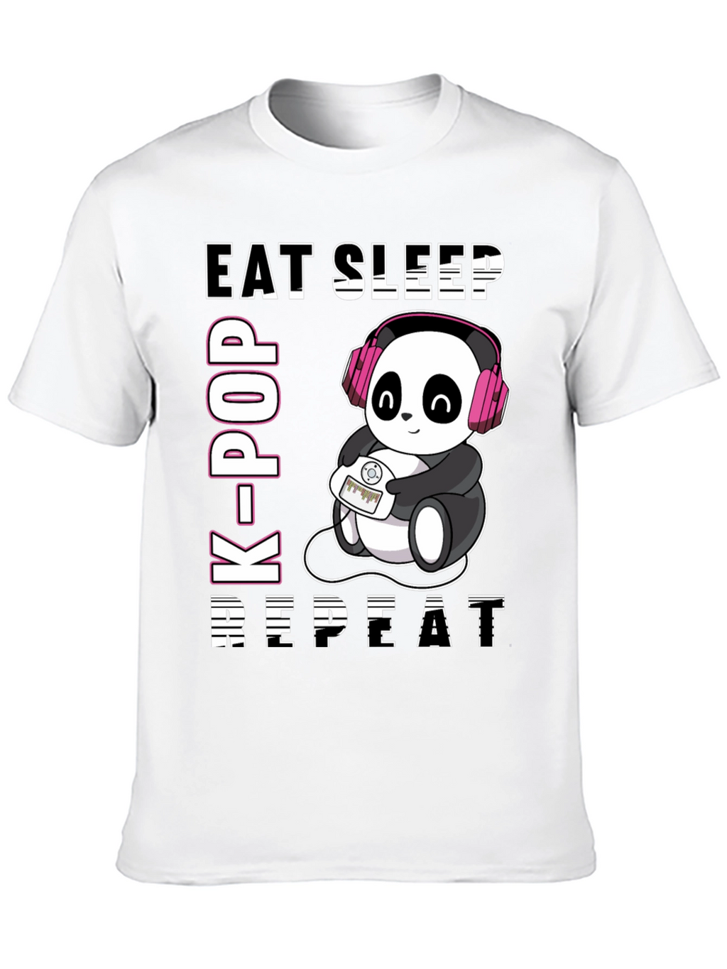 Eat Sleep K-Pop Repeat Panda T-Shirt