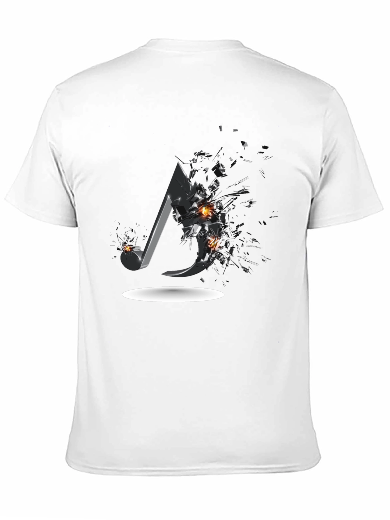 Shattered Music Note Graphic Tee - Black