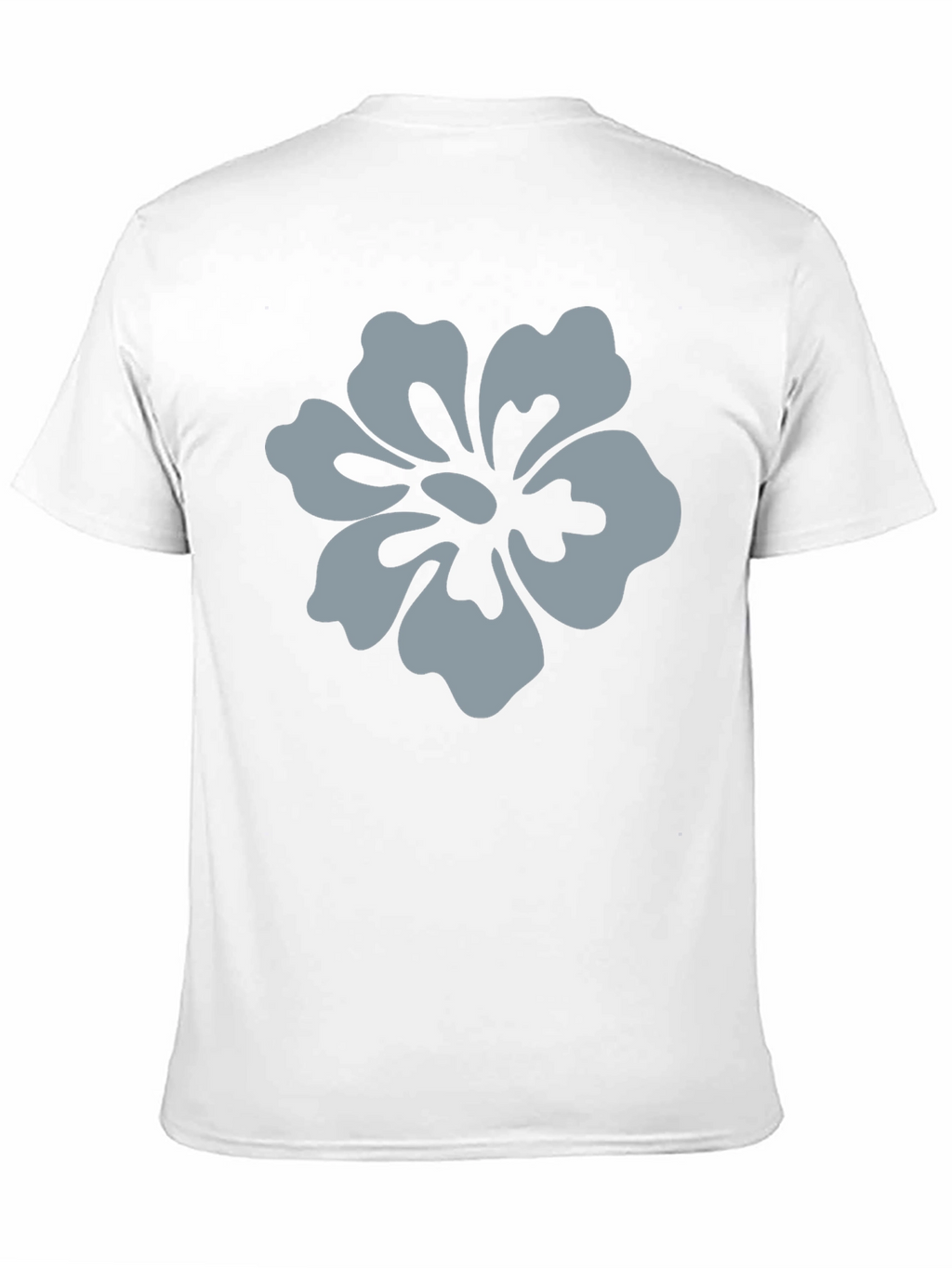 Mens Black T-Shirt with Grey Flower Graphic