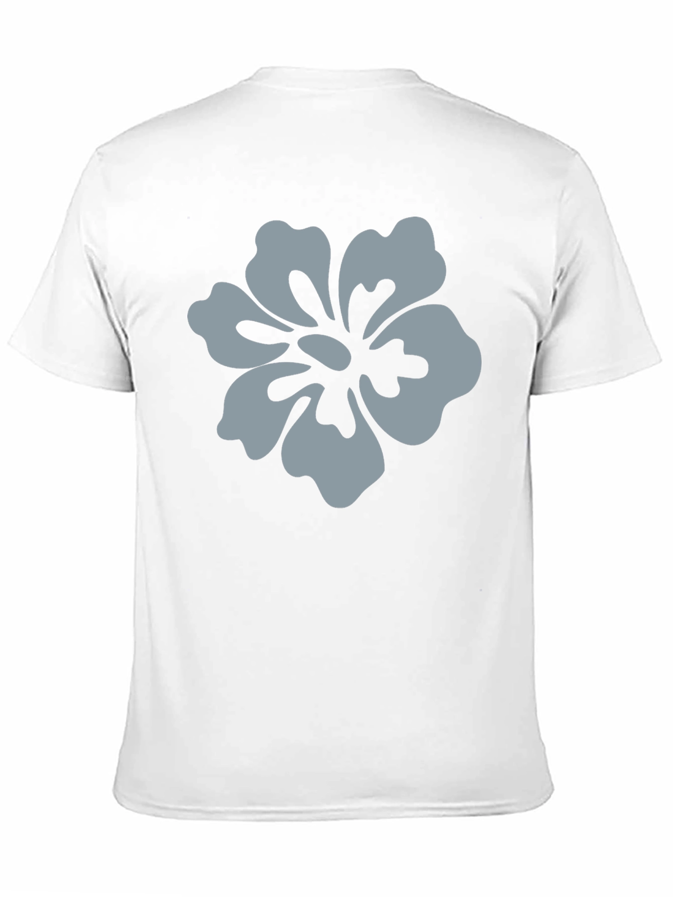 Mens Black T-Shirt with Grey Flower Graphic