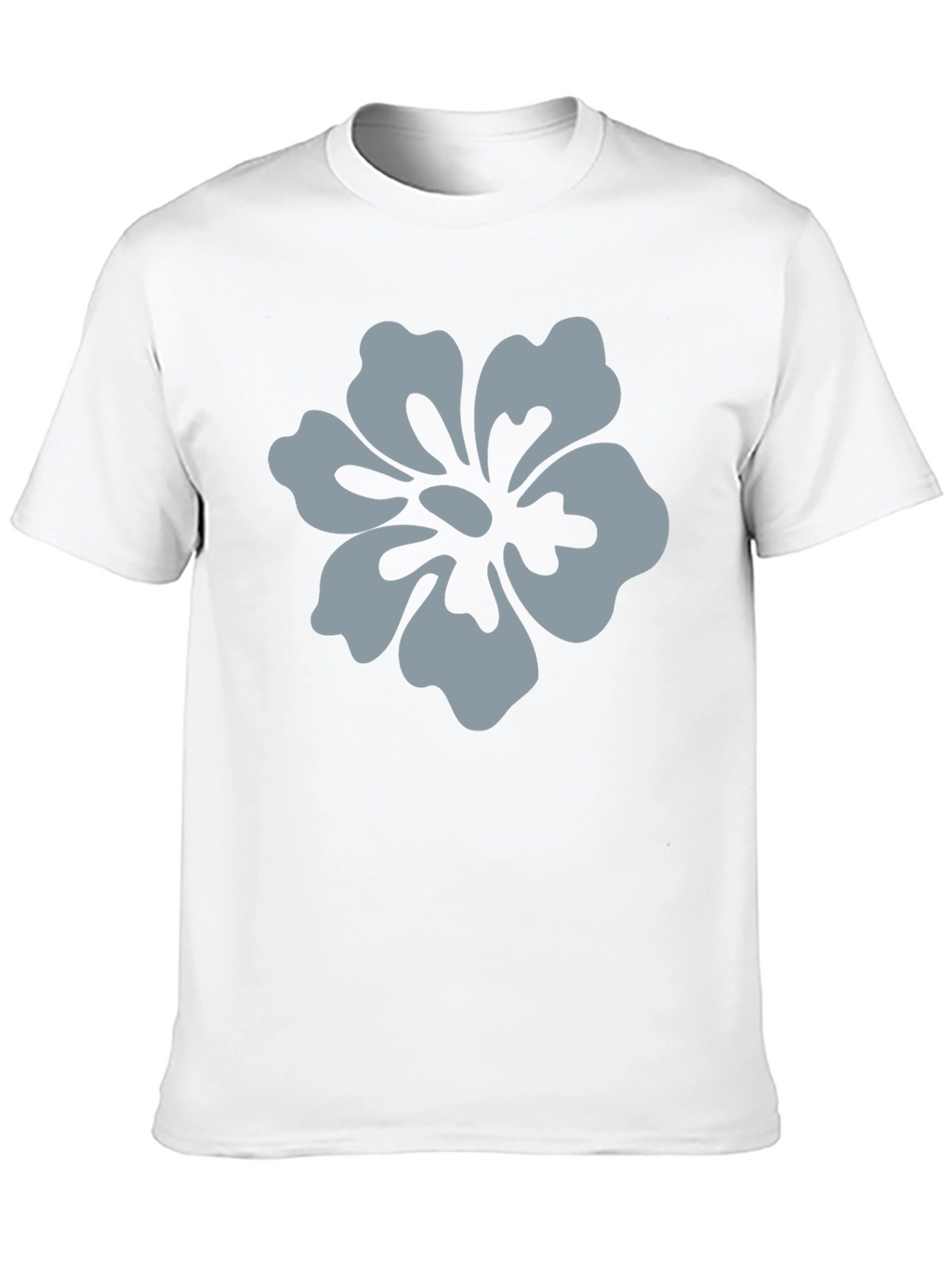 Mens Black T-Shirt with Grey Flower Graphic