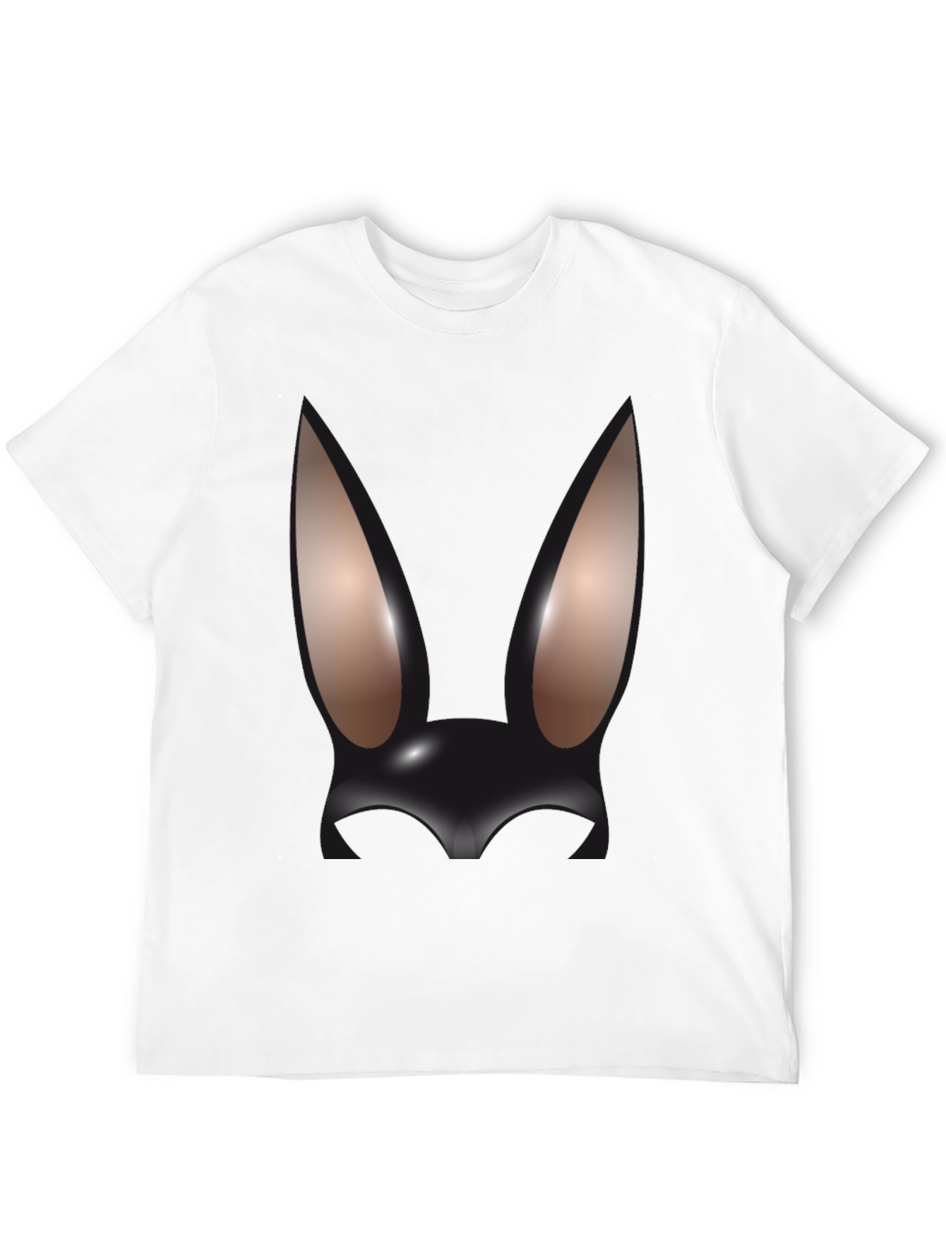 Abstract Bunny Graphic Black T-Shirt
