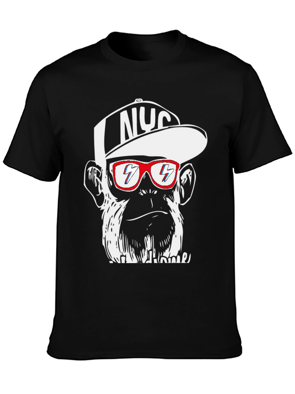Cool Monkey Graphic Tee - Black Crewneck