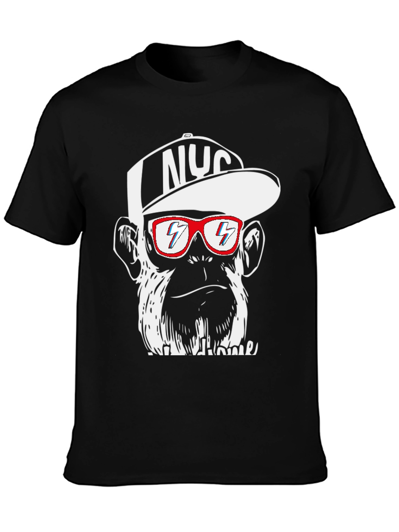 Cool Monkey Graphic Tee - Black Crewneck