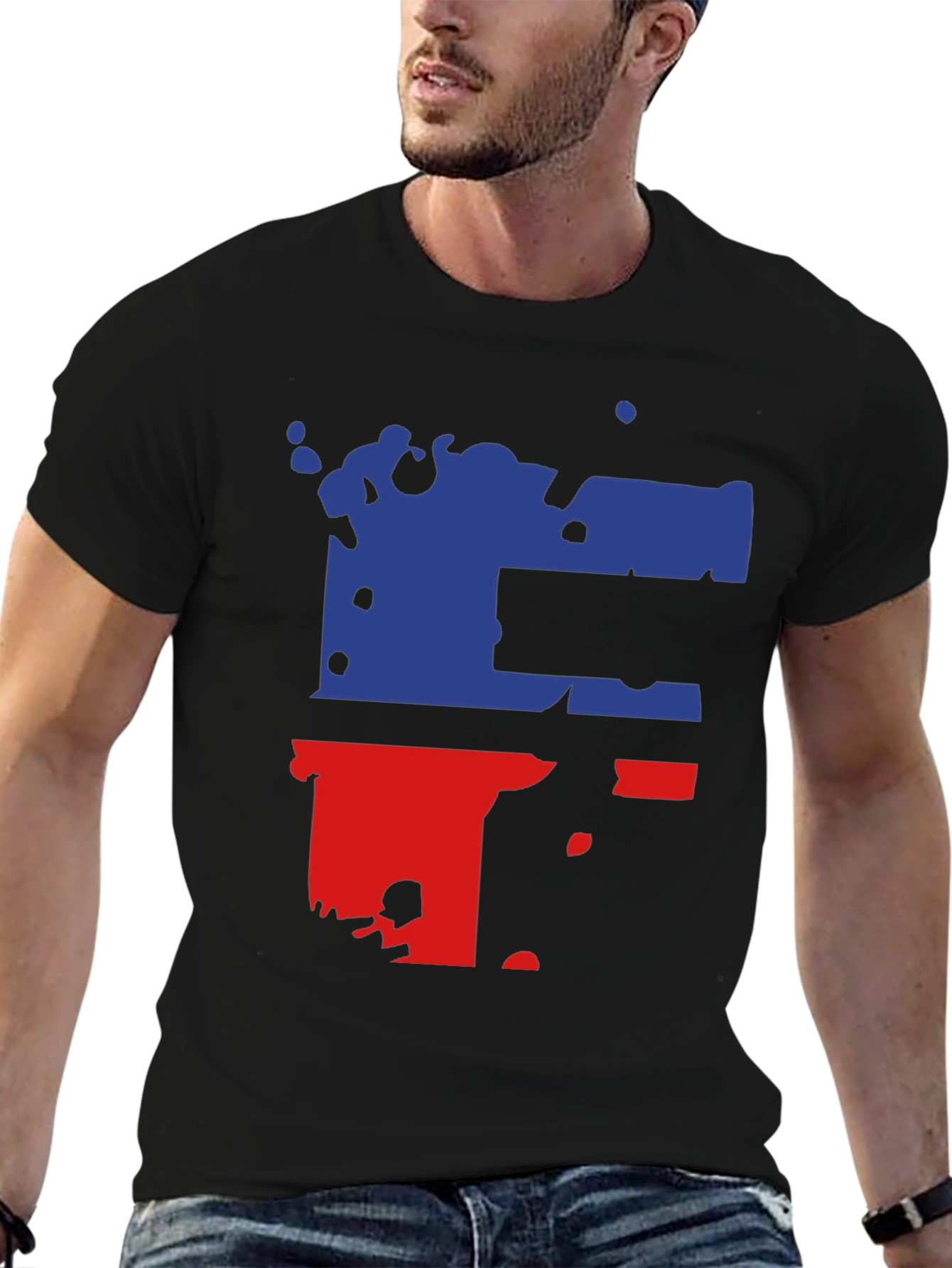 Abstract Color Block Graphic Tee