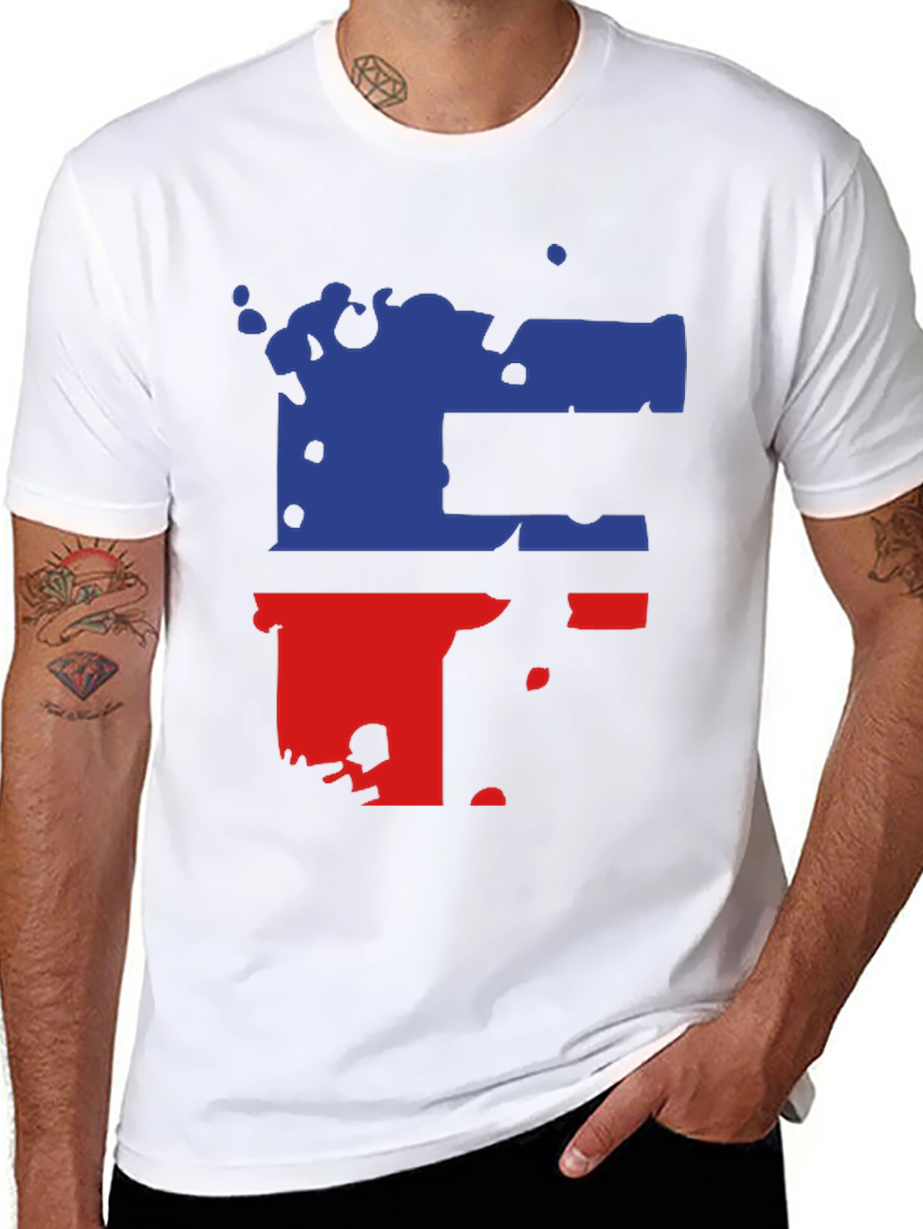 Abstract Color Block Graphic Tee