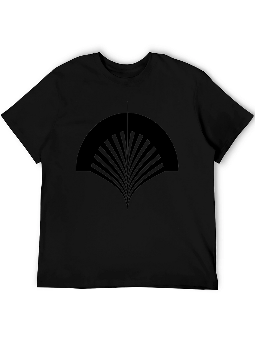 Abstract Fan Design Black T-Shirt