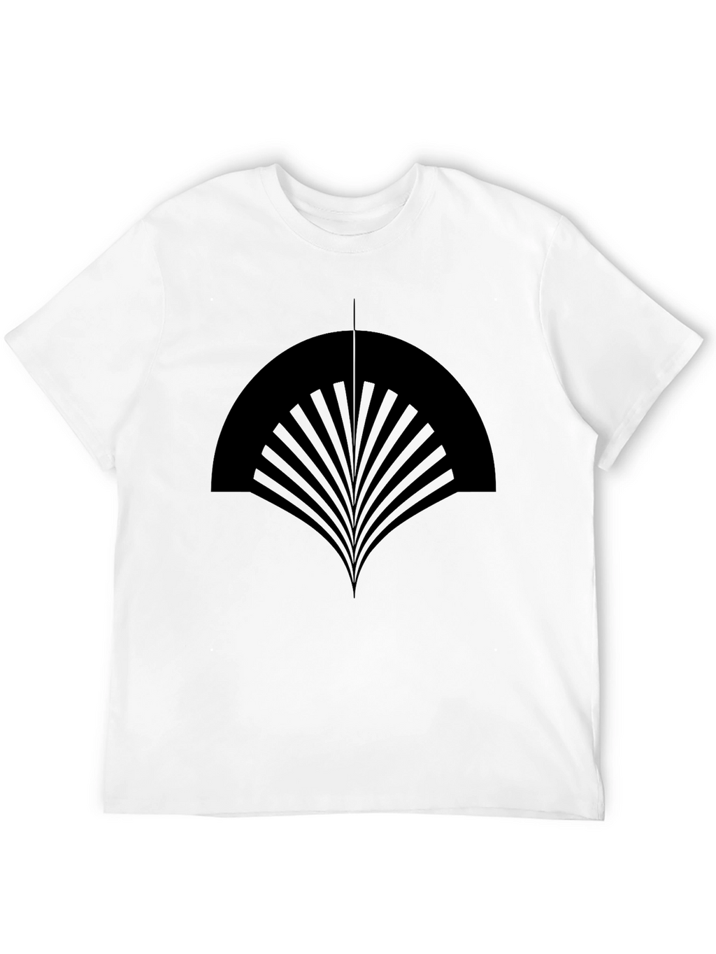 Abstract Fan Design Black T-Shirt
