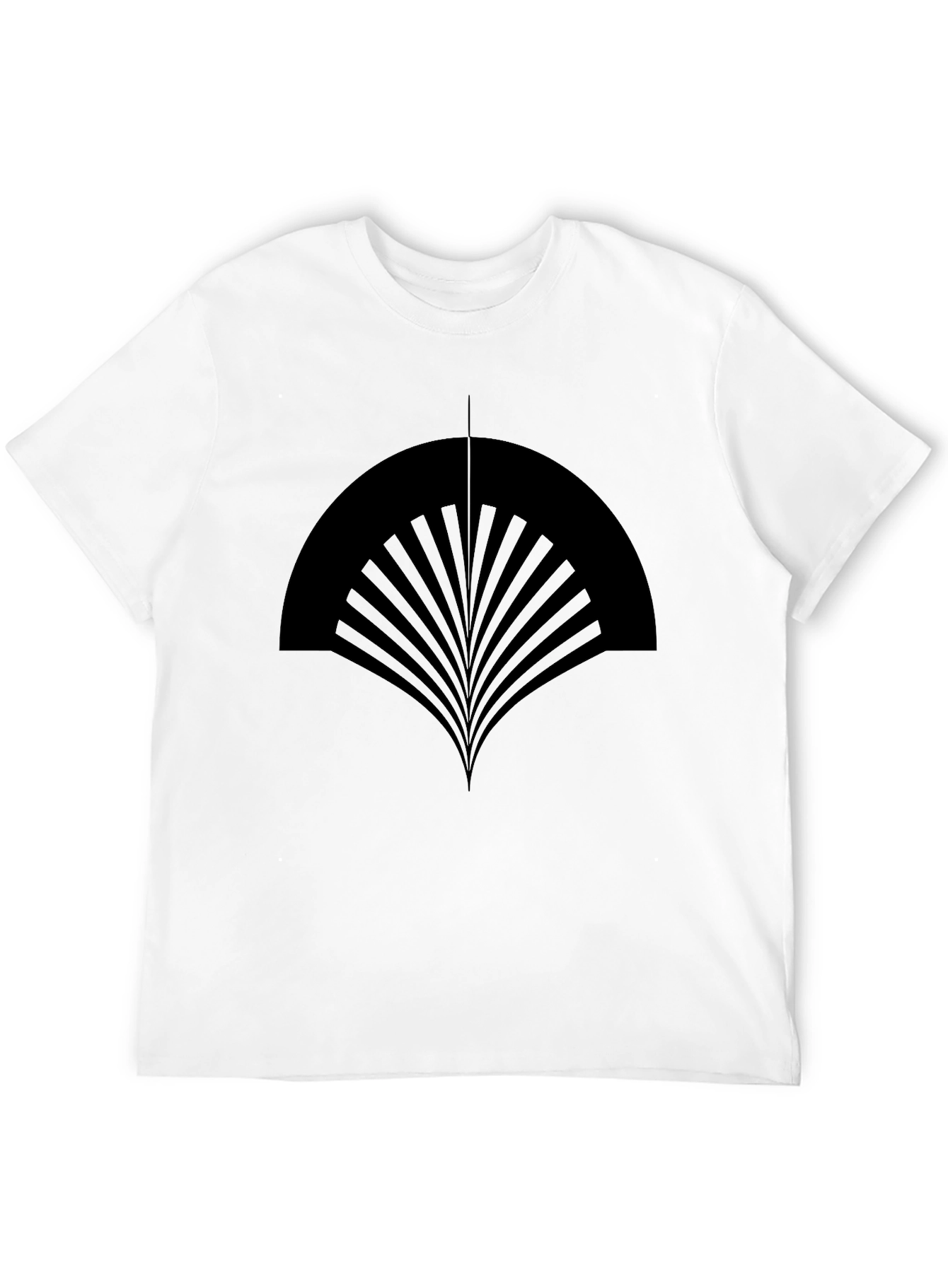 Abstract Fan Design Black T-Shirt