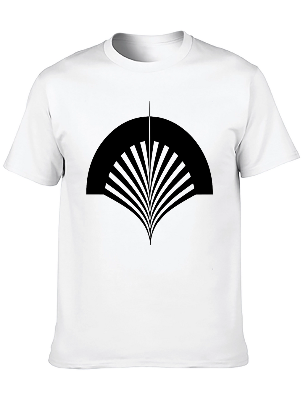 Abstract Fan Design Black T-Shirt
