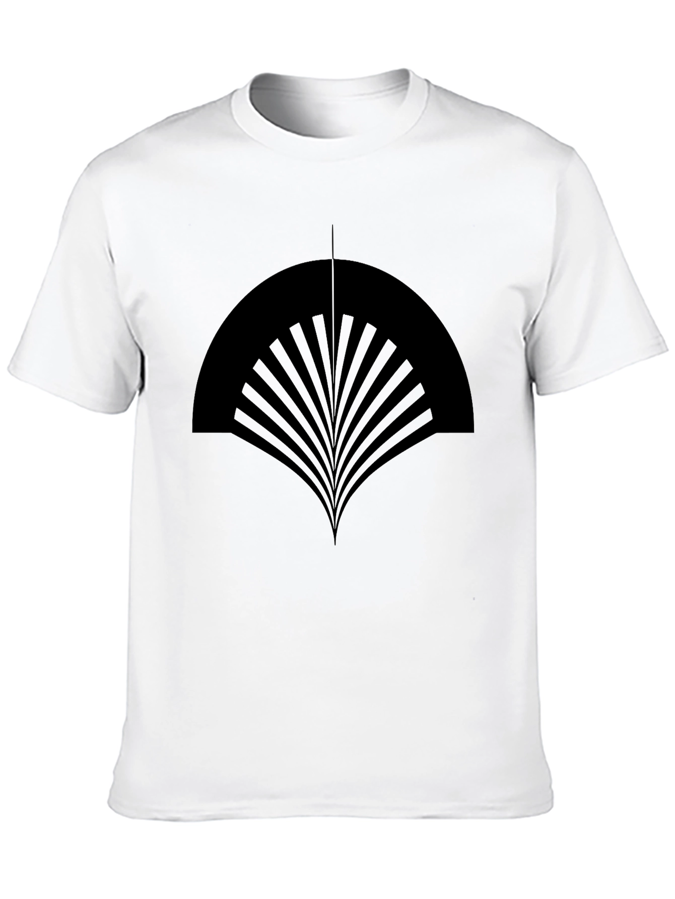 Abstract Fan Design Black T-Shirt