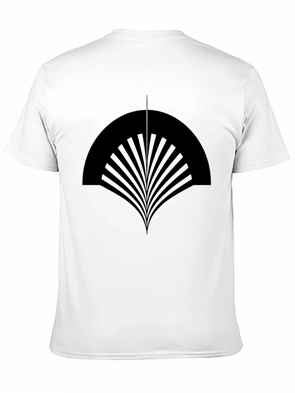 Abstract Fan Design Black T-Shirt